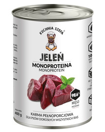 Monoproteina Jeleń 400g mokra karma dla psów