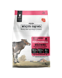 WIEJSKA ZAGRODA Monobiałkowa Wołowina sucha karma dla kotów 3 kg