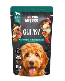 PAN MIĘSKO Gulasz Wołowina z wieprzowiną mokra karma dla psów 150g