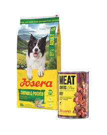 JOSERA Salmon and Potato Adult 12,5kg bezzbożowa karma dla psów z wrażliwym żołądkiem + puszka 800g GRATIS