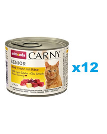 ANIMONDA Carny Senior Wołowina, Kurczak i Ser 12x200 g