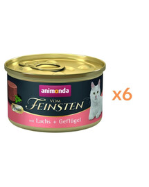 ANIMONDA Vom Feinsten Mousse z łososiem i drobiem 6x85 g mus dla kotów
