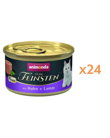 ANIMONDA Vom Feinsten Mousse z kurczakiem i jagnięciną 24x85g mus dla kotów