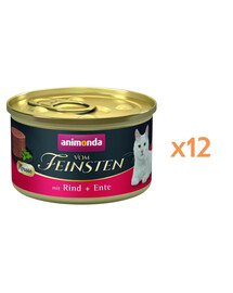 ANIMONDA Vom Feinsten Mousse z wołowiną i kaczką 12x85g mus dla kotów