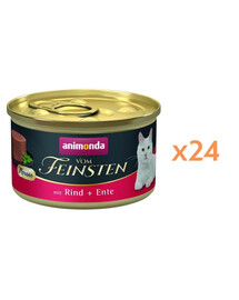 ANIMONDA Vom Feinsten Mousse z wołowiną i kaczką 24x85g mus dla kotów