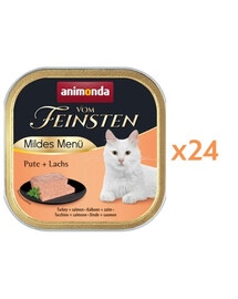 ANIMONDA Vom Feinsten Mild Menue Indyk i łosoś 24x100g pasztet dla kotów