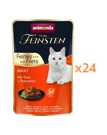 ANIMONDA Vom Feinsten Fines mit Filets Adult Cielęcina i filet z kurczaka 24x85g mokra karma dla kotów