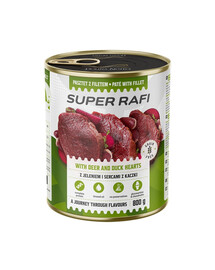 RAFI Super z jeleniem i sercami z kaczki 800g pasztet dla psów