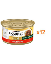 GOURMET Gold Adult Succulent Delights z wołowiną 12x85g