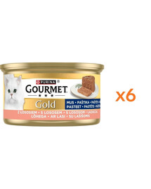 GOURMET Gold Mus z łososiem 6x85g mokra karma dla kotów