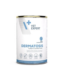 VET EXPERT Veterinary Diet Dog Dermatosis Turkey and Guinea Fowl 400g indyk i perliczka, mokra karma dla psów z zaburzeniami dermatologicznymi