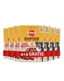 PEDIGREE Ranchos Cubes 7 x 70 g karma uzupełniająca dla dorosłych psów z wołowiną