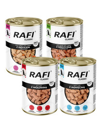 RAFI Classic Mix smaków w sosie 4x1240 g mokra karma dla psów wszystkich ras