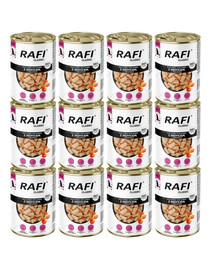 RAFI Classic Indyk i marchewka w sosie 12x1240 g mokra karma dla psów wszystkich ras
