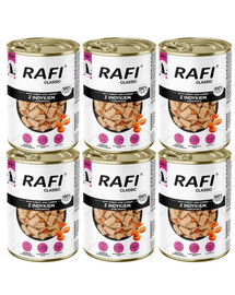 RAFI Classic Indyk i marchewka w sosie 6x1240 g mokra karma dla psów wszystkich ras