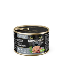SUPER RAFI Cat z perliczką i sercami z kaczki 185g mokra dla kotów sterylizowanych