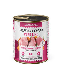 SUPER RAFI Pure Line indyk z batatami 800 g  mokra karma dla psa