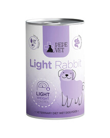 PAKA ZWIERZAKA PEPE Vet Light Rabbit 400 g mokra karma dla psów wspierająca redukcję nadwagi