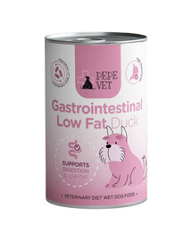 PAKA ZWIERZAKA PEPE Vet Gastrointestinal Low Fat Duck 400 g wsparcie przy problemach trawiennych u psów
