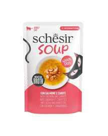 SCHESIR Soup Łosoś z marchewką 40 g uzupełniająca zupa dla kotów