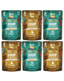 BRIT Care Cat Christmas Soup Mix smaków 6x75g zupa z wołowiną i warzywami, z indykiem i warzywami dla kotów
