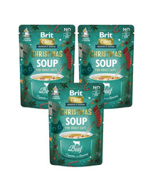 BRIT Care Cat Christmas Soup Beef 3x75g zupa z wołowiną i warzywami dla kotów