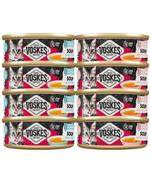 VOSKES Soup Mix rybnych smaków 8x50 g zupa z łososiem i tuńczykiem dla kotów