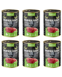 SUPER RAFI Cat z dziczyzną i sercami z kurczaka 6x400g mokra karma dla kota