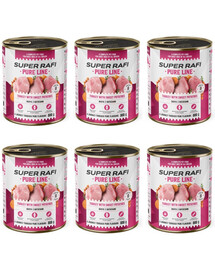 SUPER RAFI Pure Line indyk z batatami 6x800g mokra karma dla psa