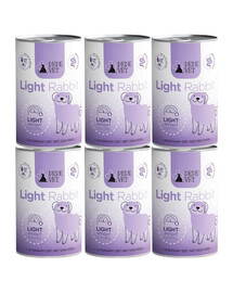 PAKA ZWIERZAKA PEPE Vet Light Rabbit 6x400 g mokra karma dla psów wspierająca redukcję nadwagi