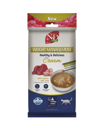 FARMINA N&D Quinoa Cat Weight Management Cream Chicken and Tuna 60 g z kurczakiem i tuńczykiem, kremowy przysmak dla kotów z nadwagą