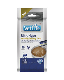 FARMINA Vet Life Cat UltraHypo Creamy 60 g z hydrolizowanym białkiem łososia, kremowy przysmak dla kotów z wrażliwym trawieniem