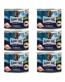 HAPPY DOG Sensible Norway Ryba 6x200 g karma mokra dla psów
