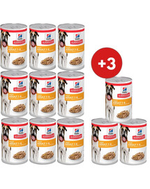 HILL'S Science Plan Canine Adult Light Chicken 9x370 g dla dorosłych psów z nadwagą kurczak + 3 puszki GRATIS!