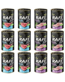 RAFI Cat Adult Mix 2 smaków jagnięcina i królik 12x400 g mokra karma dla kotów sterylizowanych