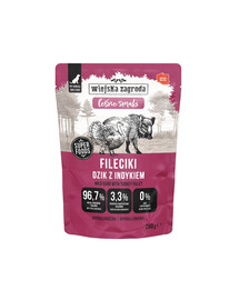 WIEJSKA ZAGRODA Monoproteinowa Fileciki Dzik z indykiem Leśne smaki 280 g mokra karma dla psa