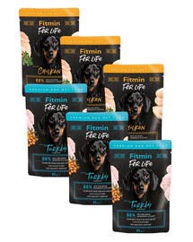 FITMIN For Life Dog Adult Mix smaków 6x85 g kurczak z ziołami i indyk z rokitnikiem w sosie