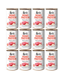 BRIT Mono Protein Beef & Rice 12x400 g monoproteinowa karma wołowina i ryż