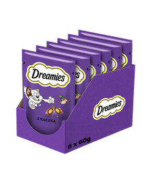 DREAMIES Chrupiące przysmaki dla kota o smaku kaczki 6x60 g