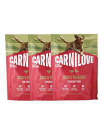 CARNILOVE Active Dog Duck and Pheasant Adult 3x1,5 kg kaczka i bażant, dla dorosłych psów