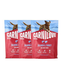 CARNILOVE Active Dog Salmon and Turkey Adult 3x1,5 kg łosoś i indyk, dla dorosłych psów