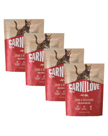 CARNILOVE Active Cat Lamb and Wild Boar Sterilised 4x400 g jagnięcina i dzik, dla kotów sterylizowanych