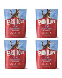 CARNILOVE Active Cat Salmon and Turkey Sterilised 4x400 g łosoś i indyk, dla kotów sterylizowanych