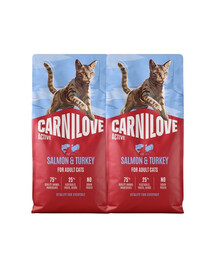 CARNILOVE Active Cat Salmon and Turkey Adult 2x6 kg łosoś i indyk, dla wszystkich kotów dorosłych