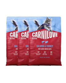 CARNILOVE Active Cat Salmon and Turkey Adult Large 3x2 kg łosoś i indyk, dla kotów dużych ras