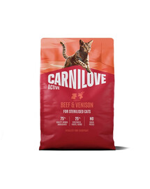 CARNILOVE Active Cat Beef and Venison Sterilised 2 kg wołowina i dziczyzna, dla kotów sterylizowanych