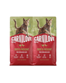 CARNILOVE Active Cat Duck and Pheasant Sterilised 2x6 kg kaczka i bażant, dla kotów sterylizowanych
