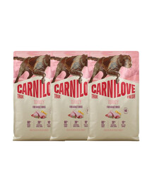 CARNILOVE True Fresh Dog Turkey Adult 3x4 kg sucha karma ze świeżym indykiem dla dorosłych psów