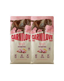 CARNILOVE True Fresh Dog Turkey Adult 2x12 kg sucha karma ze świeżym indykiem dla dorosłych psów