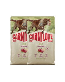 CARNILOVE True Fresh Dog Duck Adult 2X12 kg sucha karma ze świeżą kaczką dla dorosłych psów